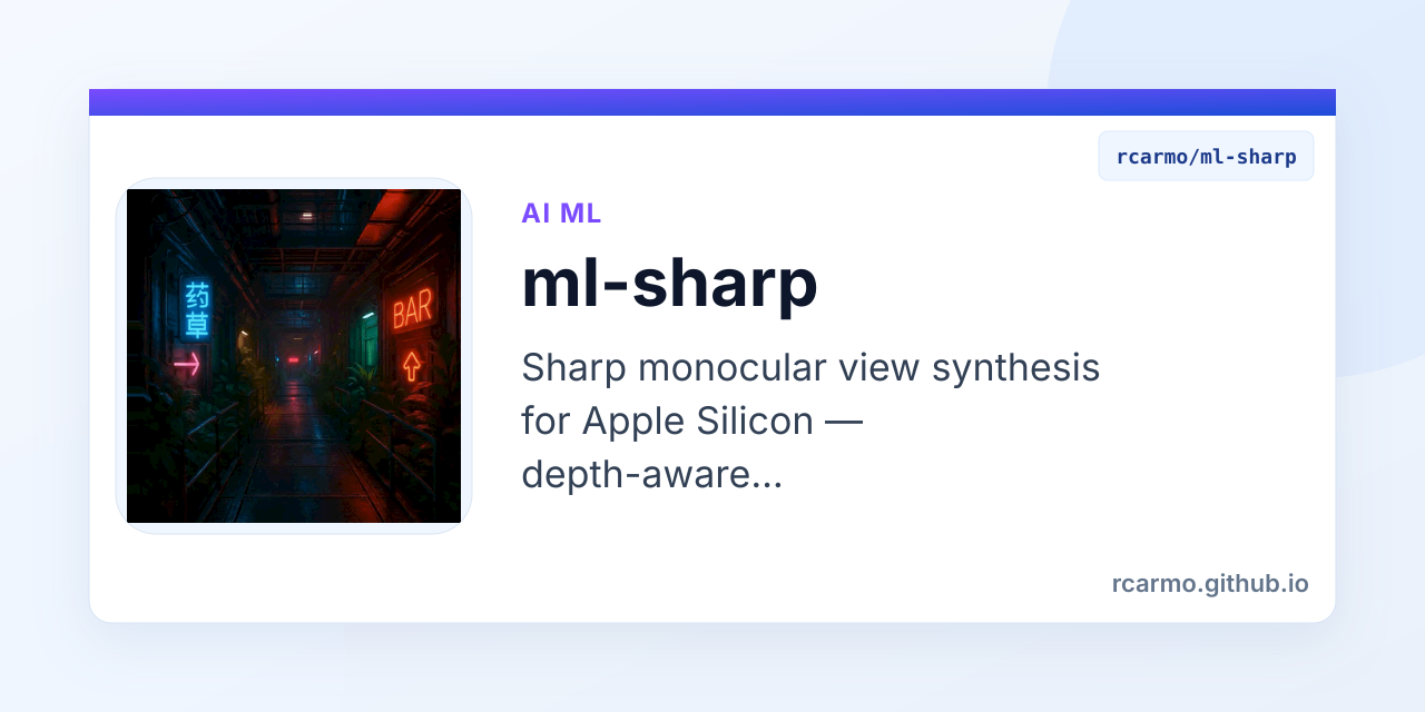 Ml Sharp Example ml-sharp — rcarmo
