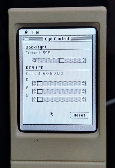 Cydintosh control panel