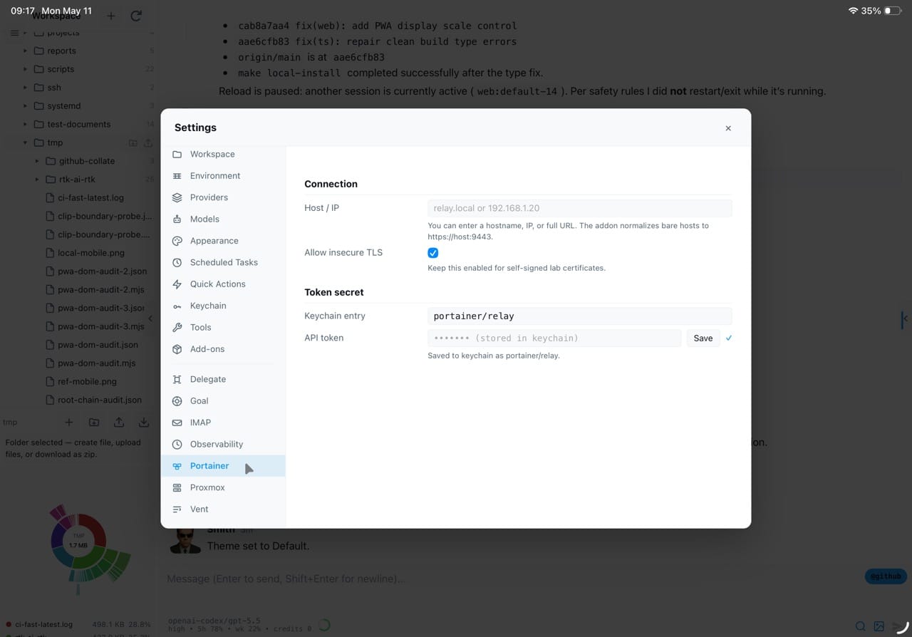 Portainer settings